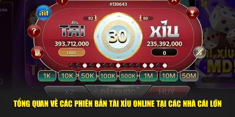 Tổng quan về các phiên bản tài xỉu online tại các nhà cái lớn